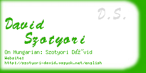 david szotyori business card